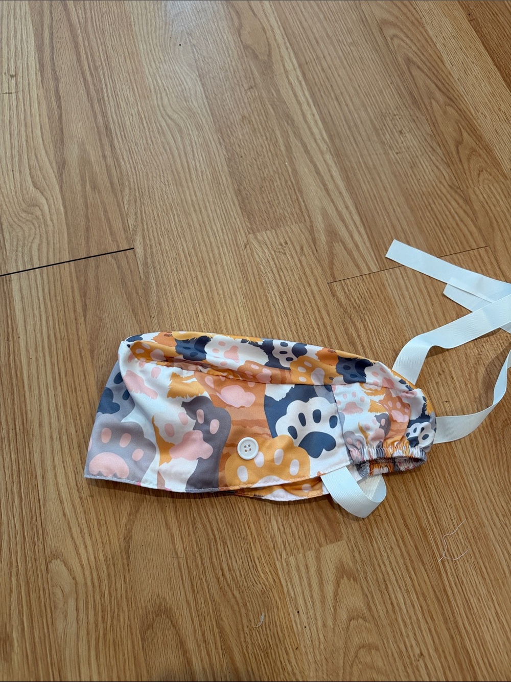 Paw Print nurse hat Orange, Pink & Gray